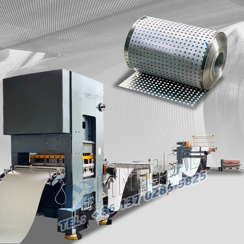 Lakštų ritės perforavimo ir pervyniojimo mašina